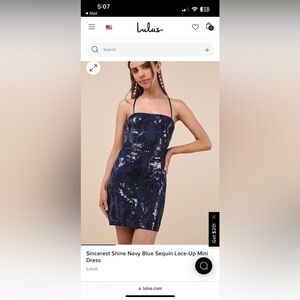 NWT Lulus navy sparkly dress